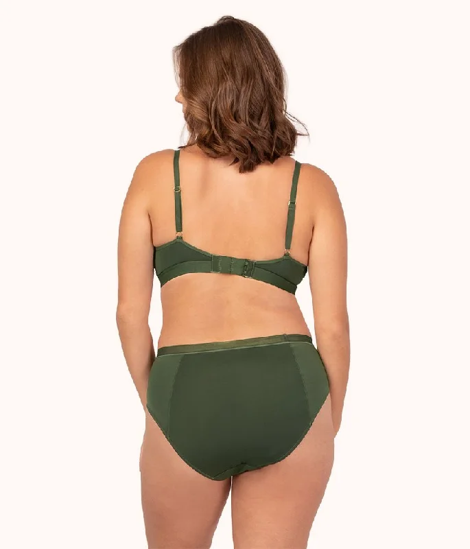 The Luxe Trim Busty Bralette: Rich Olive