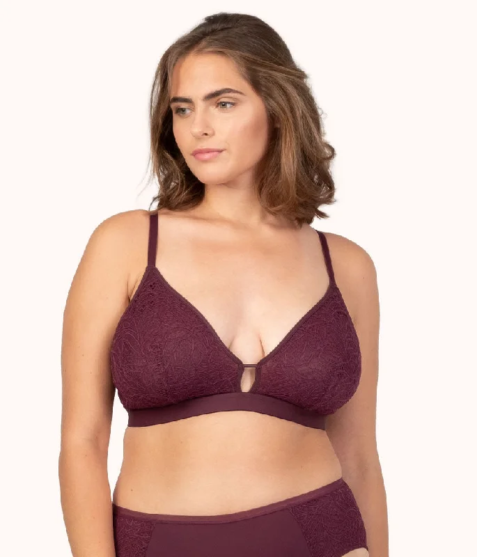 The Palm Lace Busty Bra: Plum