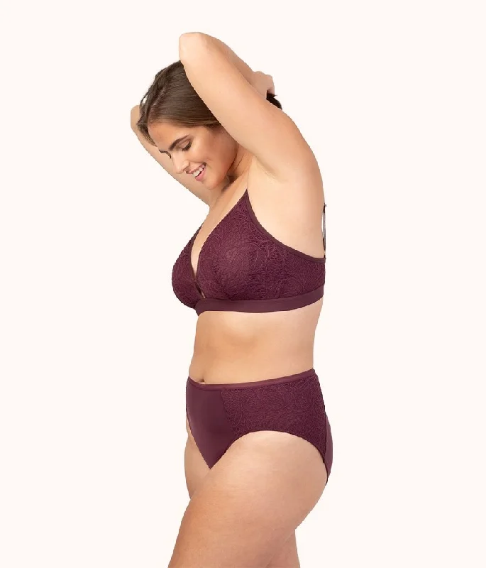 The Palm Lace Busty Bra: Plum