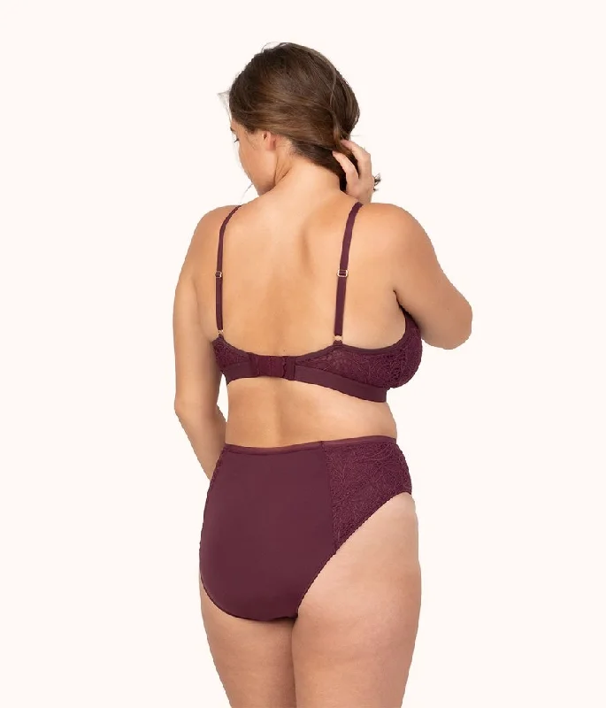 The Palm Lace Busty Bra: Plum