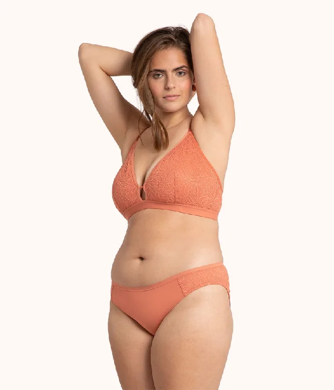 The Palm Lace Busty Bra: Terracotta