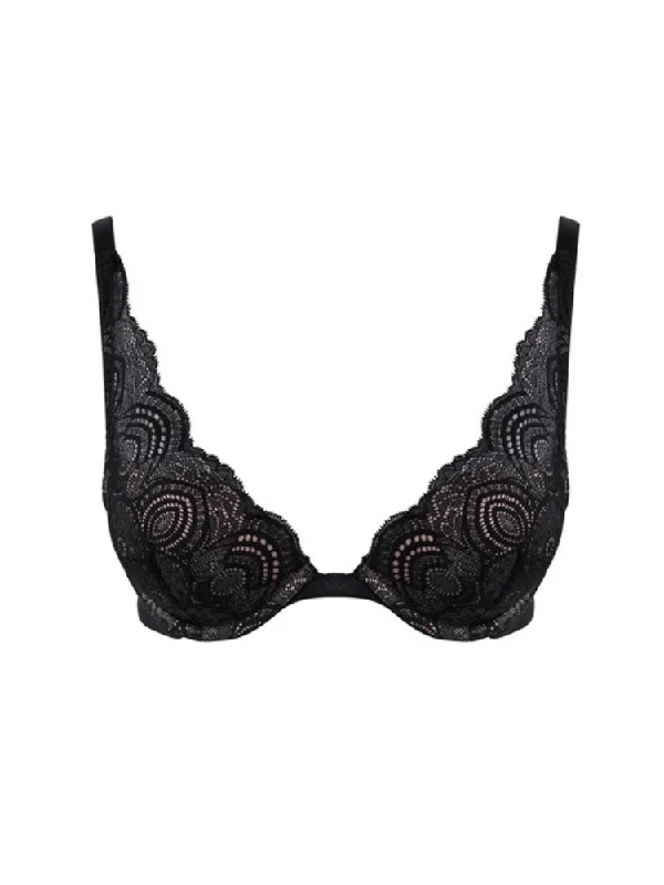 Triangle Push Up Bra - Black