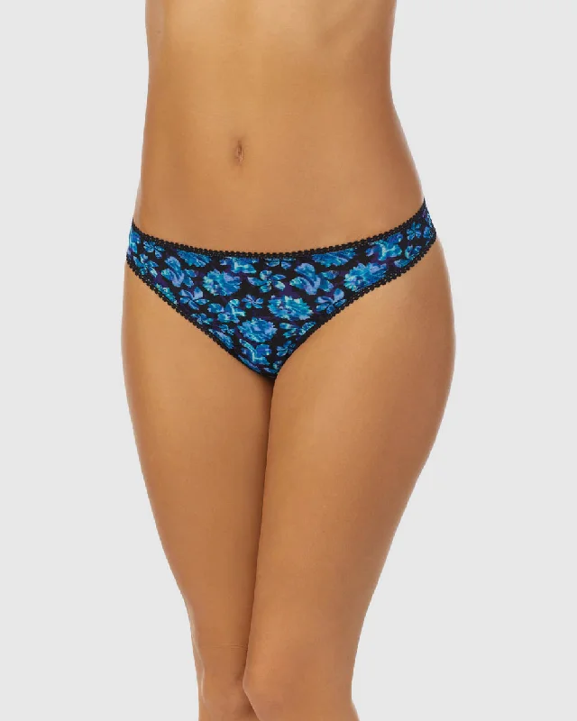 Triple Mesh Hip G Thong Underwear - Galaxy Floral