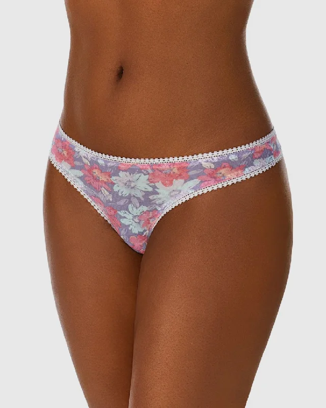 Triple Mesh Hip G Thong Underwear - Sketchbook Floral