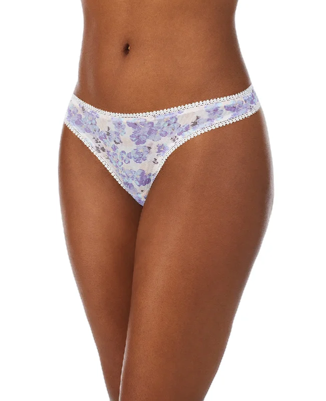 Triple Mesh Hip G Thong Underwear - Soft Floral Light Breeze