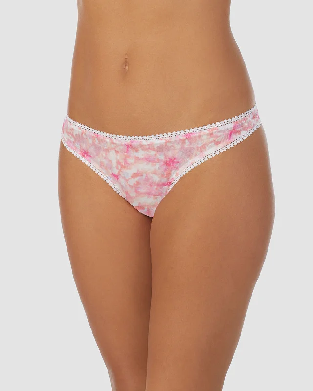 Triple Mesh Hip G Thong Underwear -Watercolour Floral