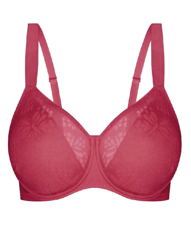 Triumph Lacy Minimizer 2 Pack Bra - Red-Dark Combination