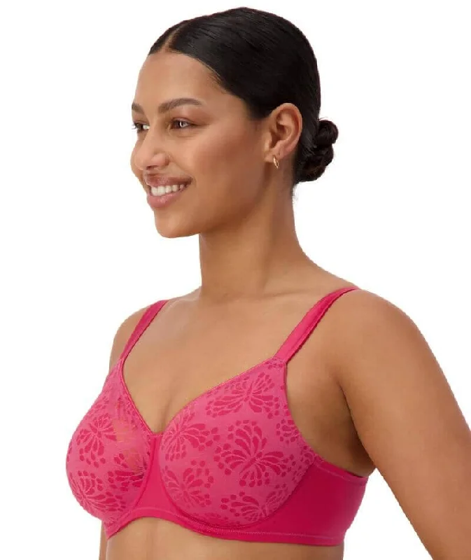 Triumph Lacy Minimizer Bra - Berry