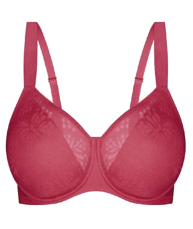 Triumph Lacy Minimizer Bra - Berry