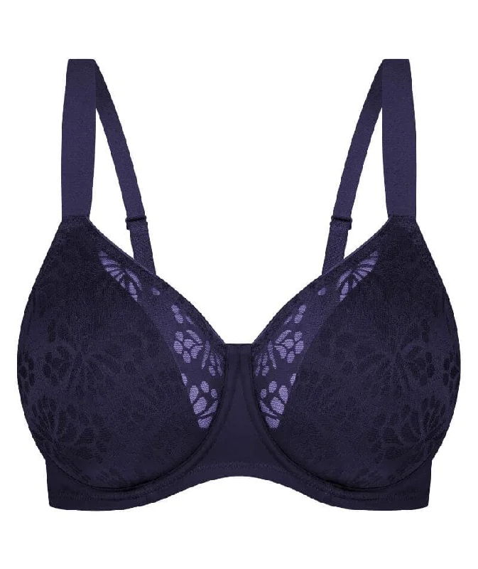 Triumph Lacy Minimizer Bra - Blueberry