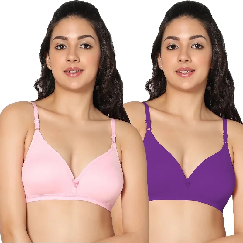 Half Coverage Non-Padded Bra (Pack of 2)