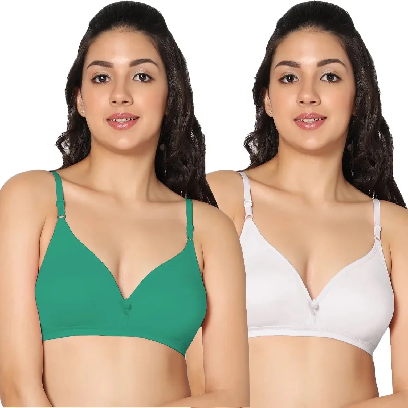 Half Coverage Non-Padded Bra (Pack of 2)