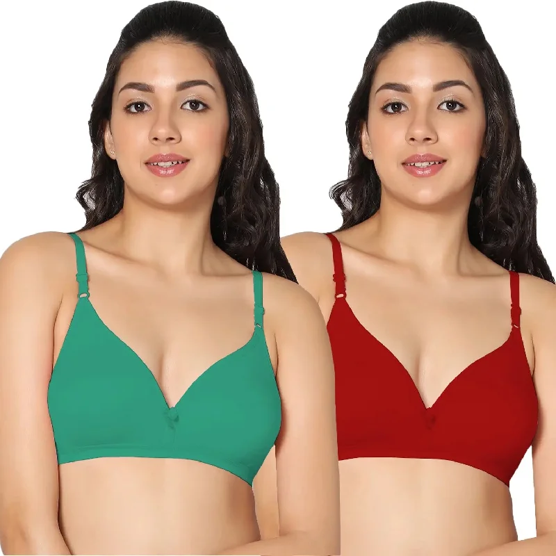 Half Coverage Non-Padded Bra (Pack of 2)