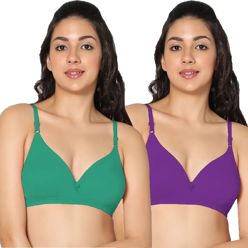 Half Coverage Non-Padded Bra (Pack of 2)