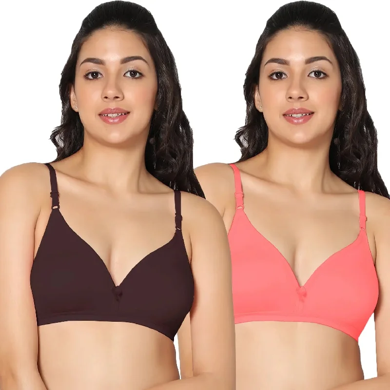 Half Coverage Non-Padded Bra (Pack of 2)