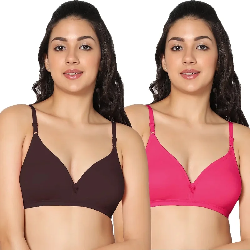 Half Coverage Non-Padded Bra (Pack of 2)