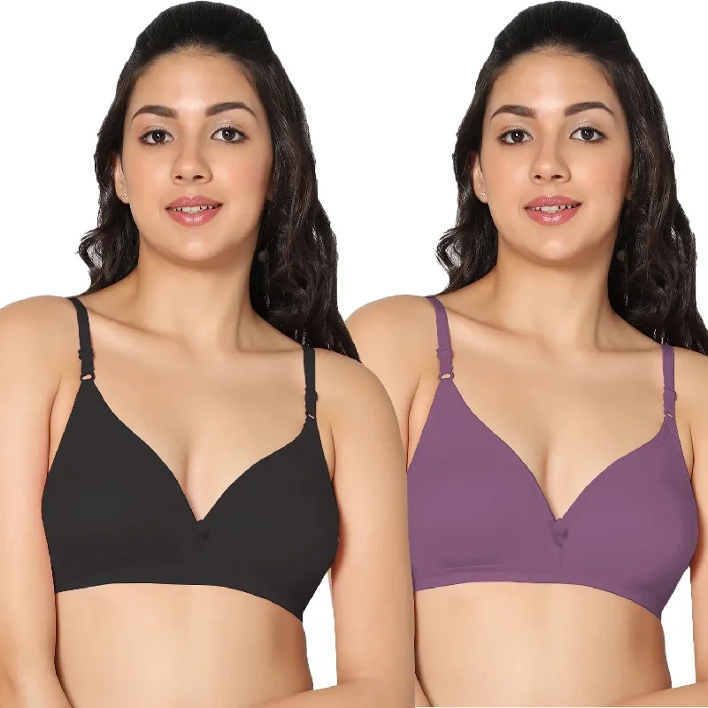 Half Coverage Non-Padded Bra (Pack of 2)