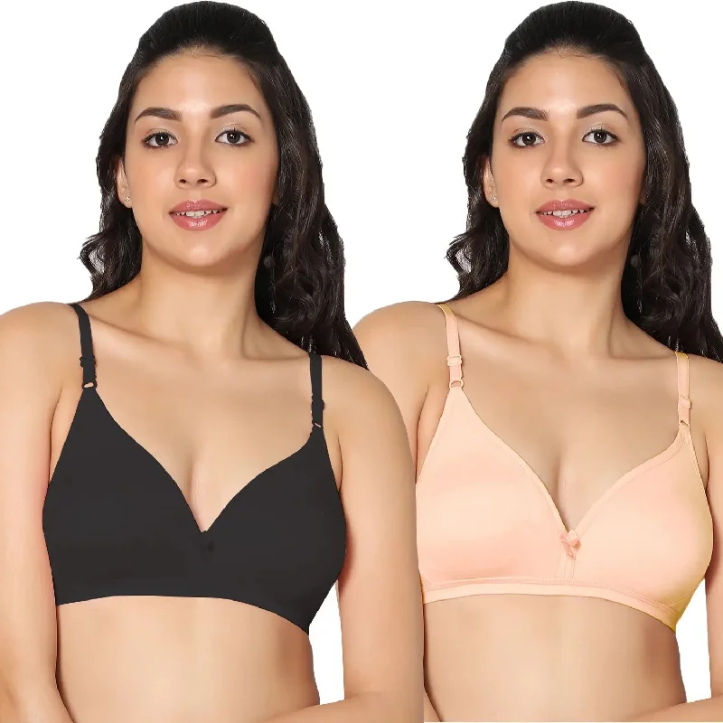 Half Coverage Non-Padded Bra (Pack of 2)