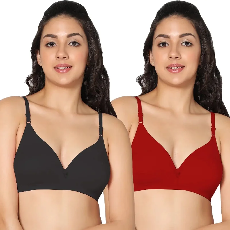 Half Coverage Non-Padded Bra (Pack of 2)