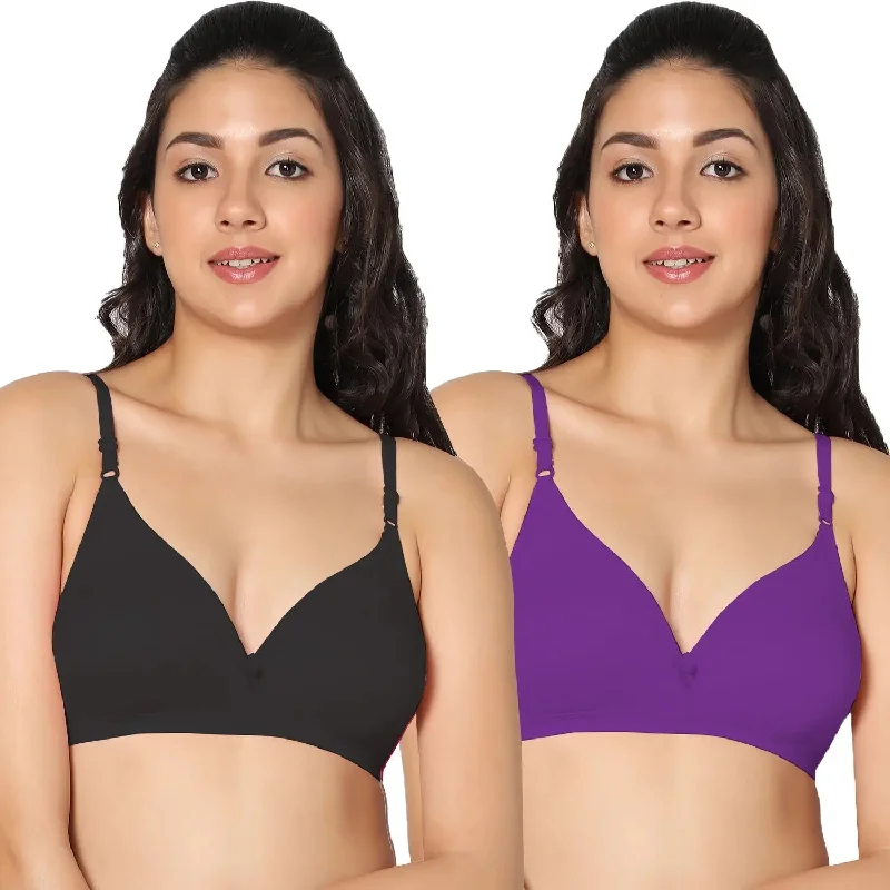 Half Coverage Non-Padded Bra (Pack of 2)