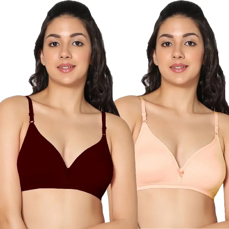 Tulie Non-Padded Half Coverage T-Shirt Bra (Pack of 2)