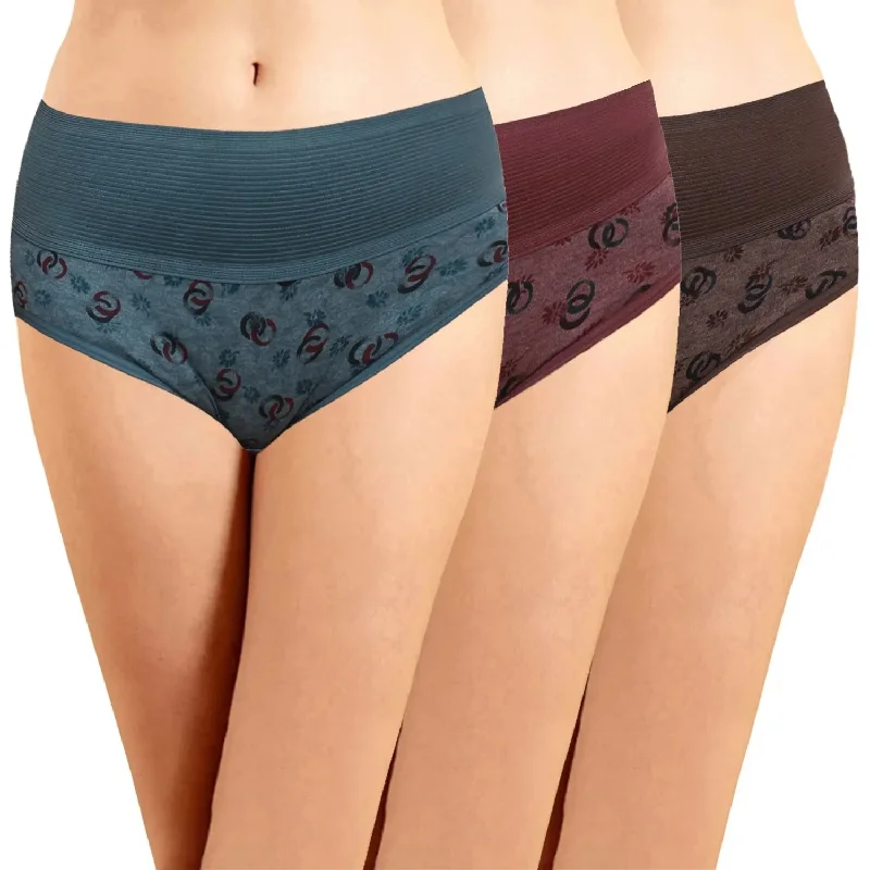 Tummy Tucker Printed  Belly Control Panties  (Pack of 3)