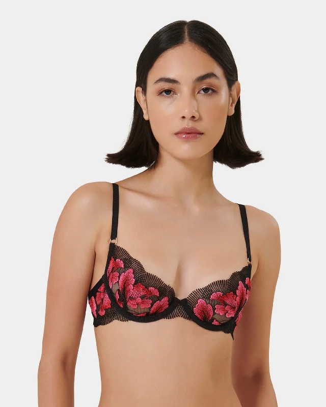 Vivienne Wired Bra Fuchsia Pink/Red/Black