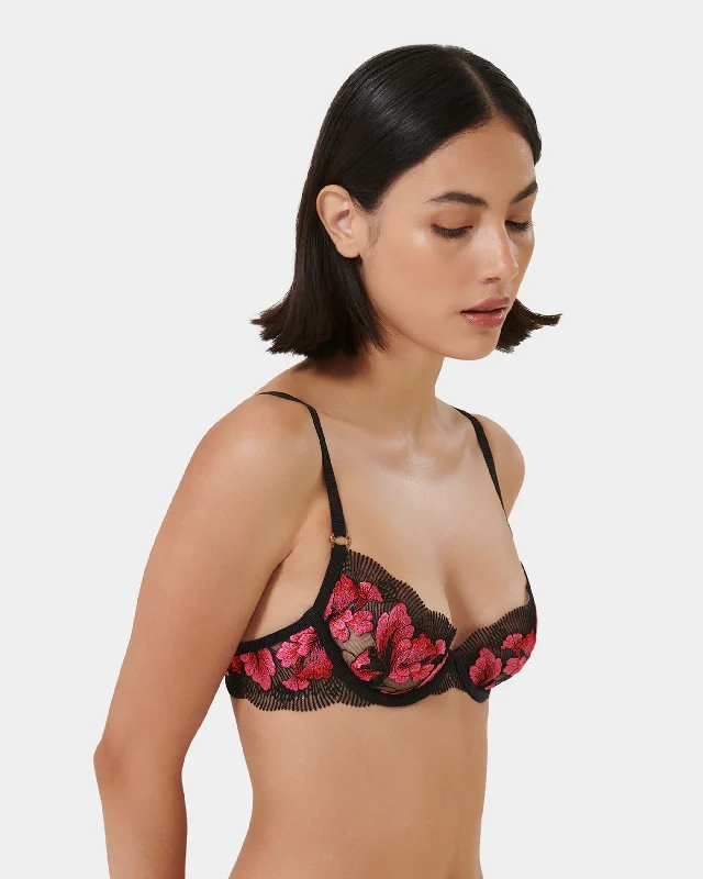 Vivienne Wired Bra Fuchsia Pink/Red/Black