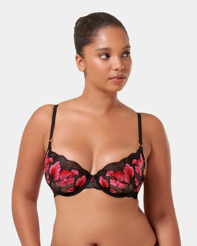 Vivienne Wired Bra Fuchsia Pink/Red/Black