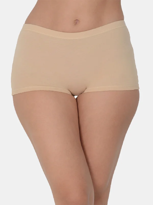 Women’s Solid Nude Mid-Rise BoyShort Brief | JOY-skin-1 |