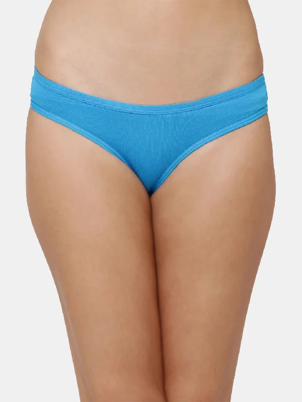 Women’s Solid Blue Low-Rise Thong Brief | SUNNY-SKY-1 |