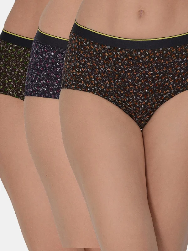 Women's Printed 4 way Stretch Hipster Brief Pack of 3 with Modal Fabric | MM-HIPSTER-PR001-3 |