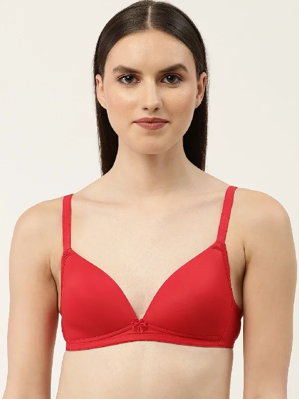 Women's Solid Lightly Padded Plunge Bra | BRA-8010-1 |