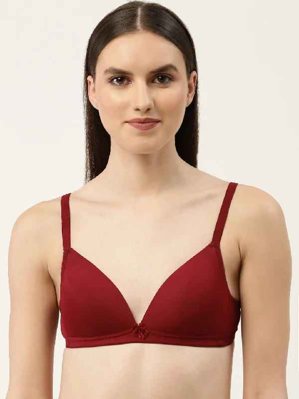 Women's Solid Lightly Padded Plunge Bra | BRA-8011-1 |