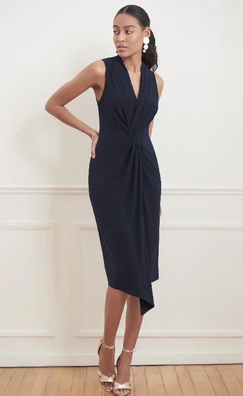 Joseph Ribkoff Wrap-Front Navy Dress - 221348