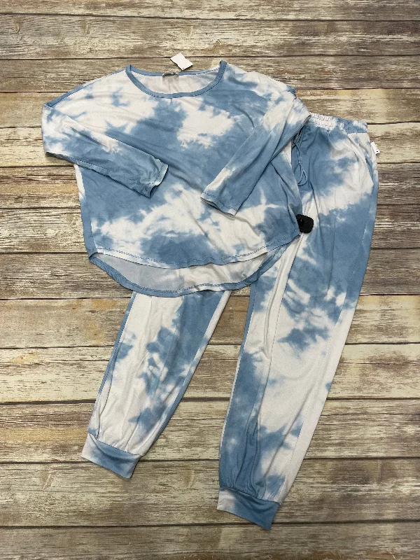 Pants Set 2pc By Everly In Blue & White, Size: S