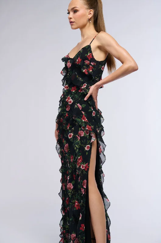 ALWAYS THE BRIDESMAID PRINTED MAXI DRESS