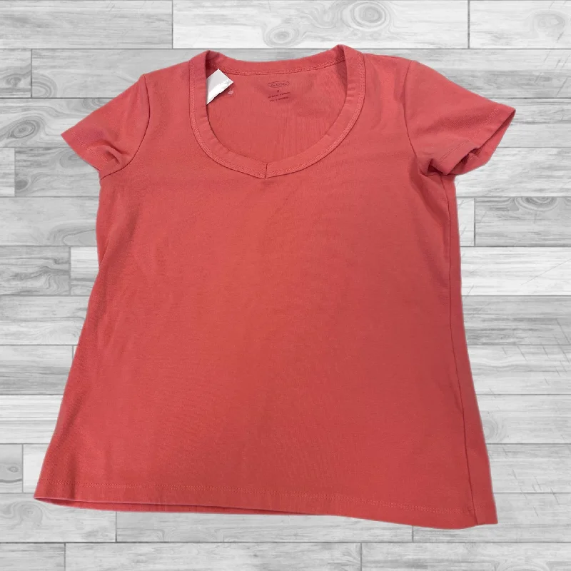 Top Short Sleeve Basic By Talbots In Coral, Size: M