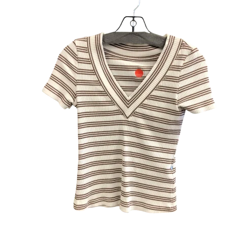 Top Short Sleeve Designer By Daily Practice By Anthropologie In Striped Pattern, Size: S