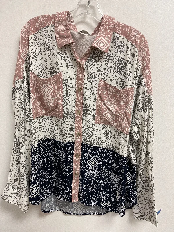 Multi-colored Blouse Long Sleeve Cato, Size Xl