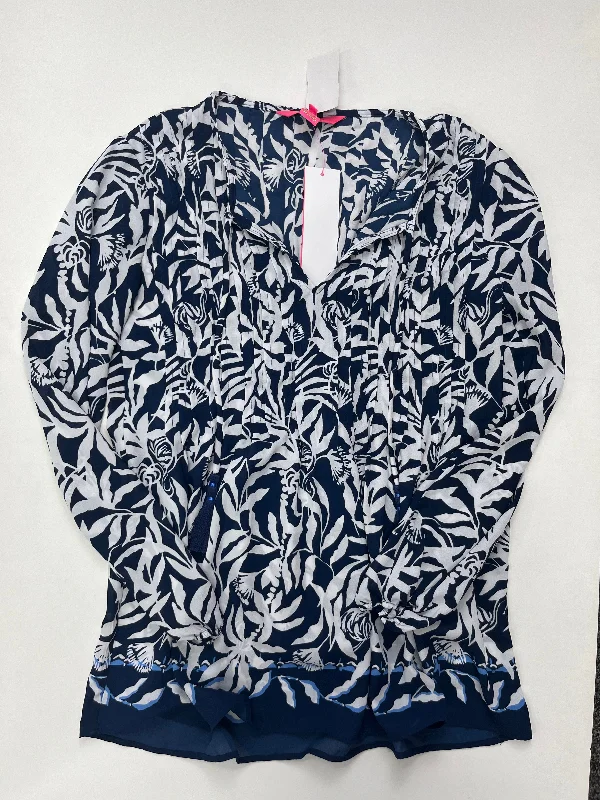 Navy Blouse Long Sleeve Lilly Pulitzer NWT, Size Xxs