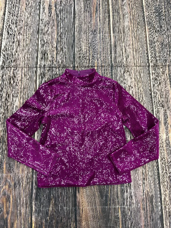 Purple Blouse Long Sleeve Express, Size L