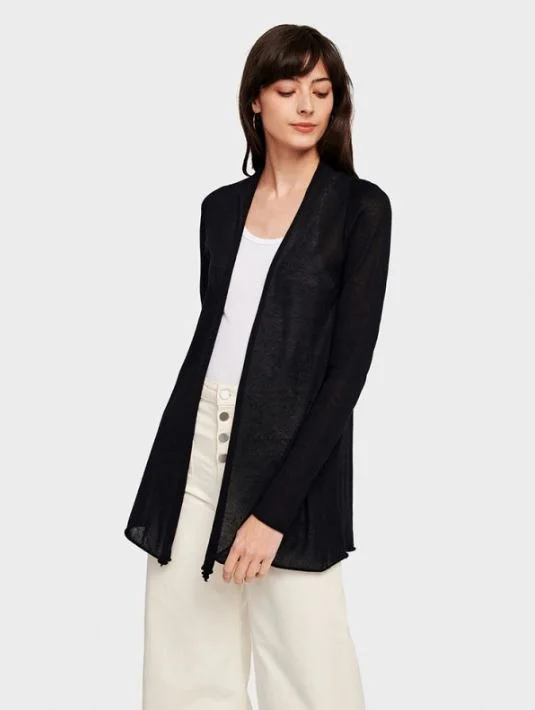 Trapeze Cotton Cardigan - Black