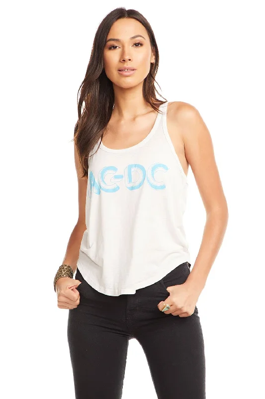 Vintage Jersey Cropped Racerback Tank - ACDC