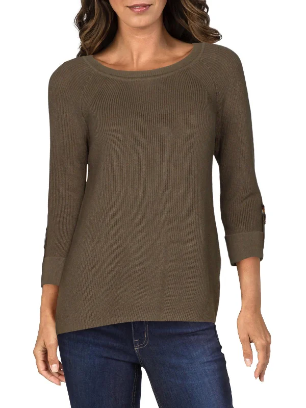 Womens Cotton 3/4 Sleeves Pullover Sweater