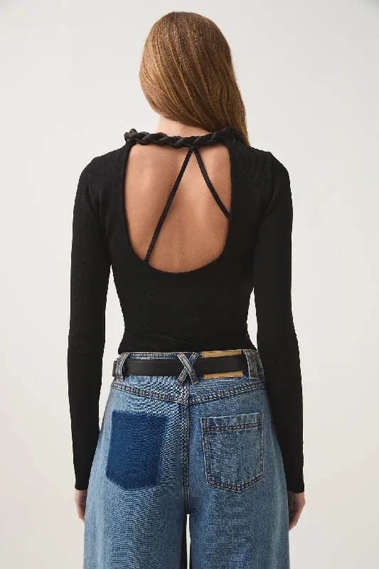 Entwined Open Back Knit Top