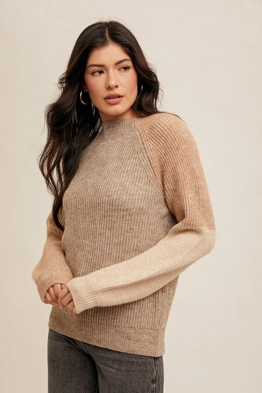 Made For More Mock Taupe Sweater