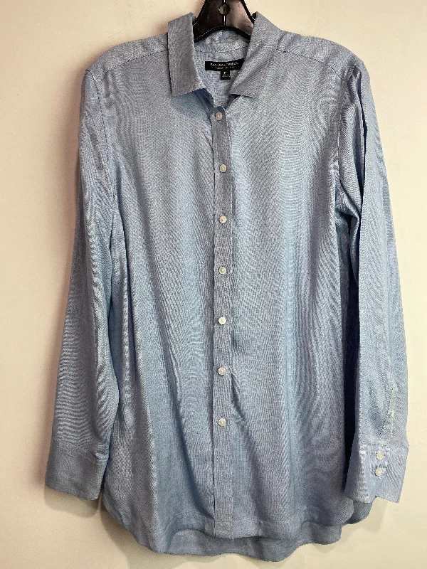 Tunic Long Sleeve By Banana Republic In Blue, Size: M