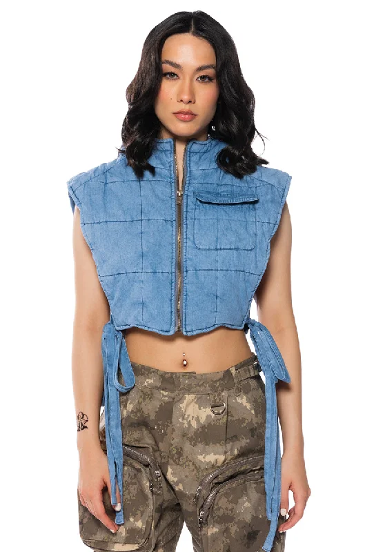 FOLLOW YOU DOWN DENIM PUFFER VEST