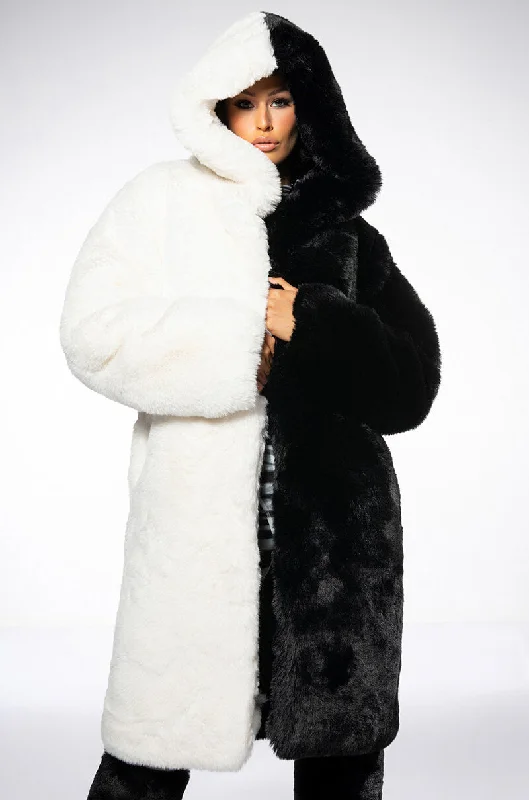 HALF HALF BDUBS FAUX FUR COAT